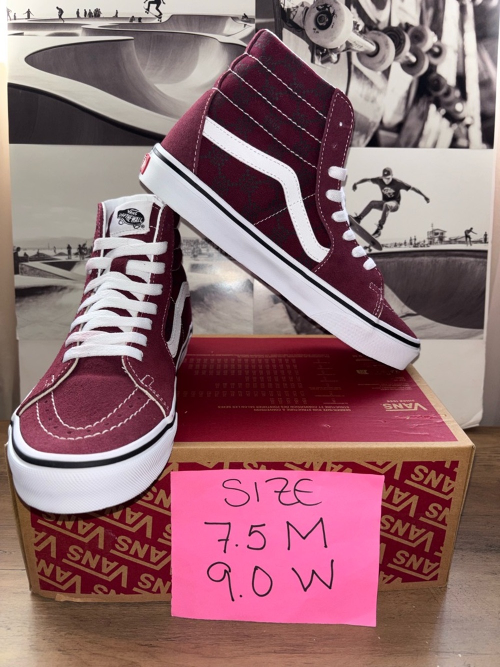 Vans Sk8-Hi sz 7.5 Men’s 9.0 Women’s
